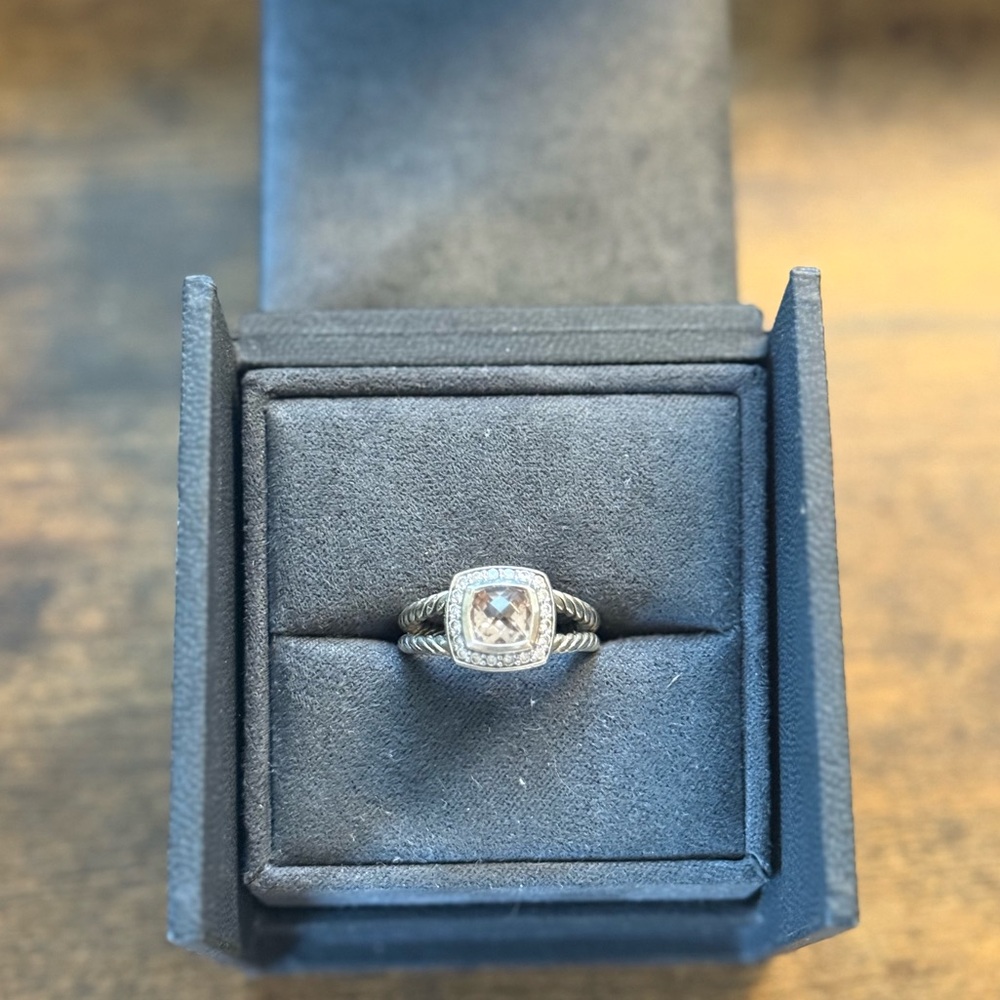 David Yurman Petite Albion Ring with Morganite and Diamonds